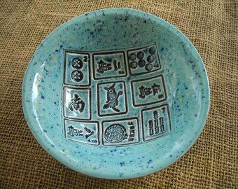 Mahjong Bowl - Mahjong Pottery - Mahjong Gift - Oriental Bowl -Oriental Pottery - Gift Idea - Mahjong Tableware - Handmade Pottery