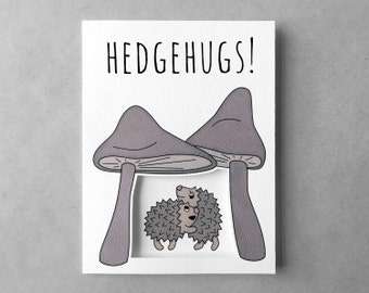 Funny best friend card | Hedgehog Thinking of you Hugs Love card Funny card card for friend card for mom
