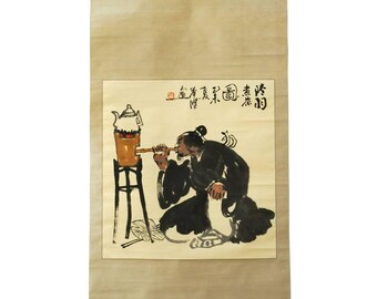 Chinese Scroll Lu Yu Sage of Tea