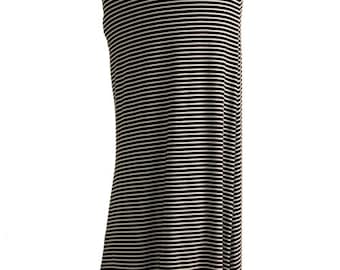 Black & White Striped Maxi Skirt