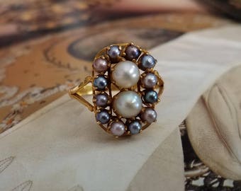 Antique Pearl 18K Gold Ring