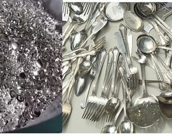 1oz (32grams) 100% Green sterling silver shot for wax casting Recycled flatware Reuse