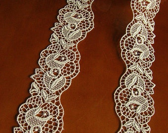 guipure lace trim, bridal lace, venise lace trim, vintage lace, ivory lace trim, bridal lace trim