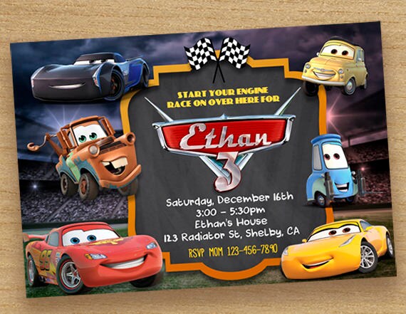 disney cars 3 invitation cars 3 birthday invitation disney disney cars party invitations