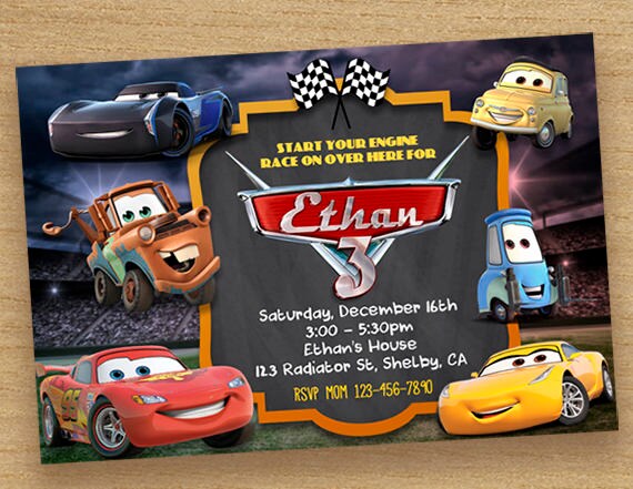 Cars Party Invitations 4