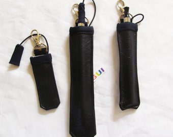 E Cigarette Holster, E-Cig holder with cap . BLACK. Compatible with all brands.