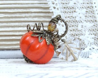 Pumpkin Pendant Thanksgiving Necklace Pumpkin Necklace Autumn Jewelry Harvest Necklace Pumpkin Gift