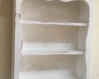 Shabby style wall shelf, primitive wall shelf, sweetheart wall shelf, antique style wall shelf, distressed book shelf, french country shelf
