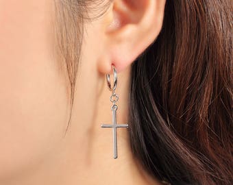 No piercing earring, clipon earring, non pierced, earring, earrings, no pierce, cross earring, clip on, earrings, gold, silver, non piercing