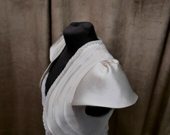 Bolero with cuffs pleated silk and lace wedding