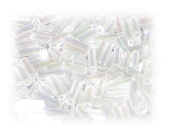 7 x 2mm White Bugle Bead, 1 oz. bag