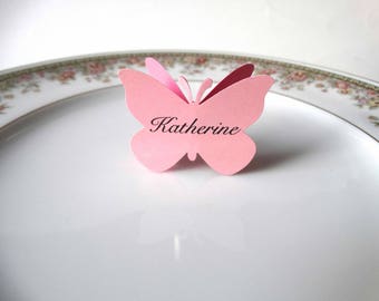 Large Butterfly Place Cards, custom name paper butterflies, 3D butterflies, garden party, baby shower, wedding party table decor