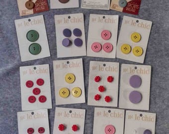 Vintage Le Chic Buttons on Cards
