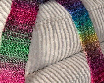 Dark Rainbow Handmade Scarf