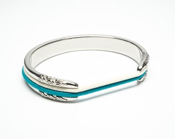 Hair Tie Bracelet, Hair Tie Bracelet Holder - Flower Design 925 Sterling Silver