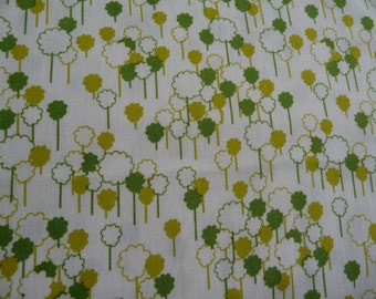 Khristian Howell Tiny Green Trees on White Printed 100% Cotton Fabric