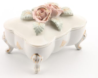 Bond Ware L&M Pink Roses Trinket Box