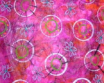 Digital Handpainted Paper Scrapbook Collage Mixed Media Instant Download