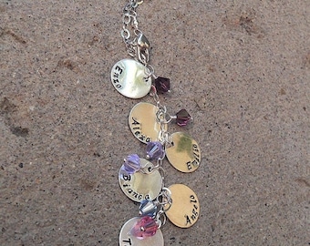 LIMITED TIME SALE Cascade Mothers or Family Necklace - Solid Sterling & Swarovski Birthstones