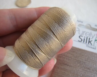 Purely Silk, Size F, Grey, Silk Beading / Stringing Thread - Available on 140-yard Spools (& on Smaller Cards, see Description for Link)