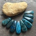 Apatite, teardrop stones, gemstone strand, apatite briolettes, teardrop gemstones