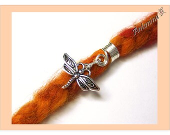 Dreadschmuck with dragonfly Dreadlockspirale Rasta Dread Dragon-Fly Dreadschmuck Dreadjewelry Dreadspiralen