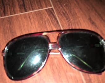 Vintage Opti-Ray Sunglasses. 1970's. Aviator Style. Tortoise Color. Modern Again!