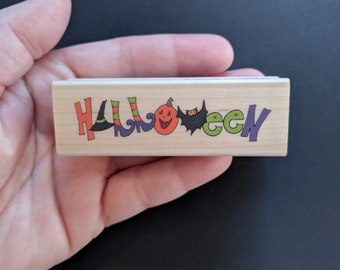 Halloween Wood Mounted Rubber Stamp