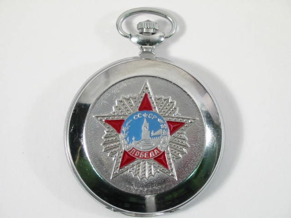 WWII. Pobeda Victory Order Russian pocket watch