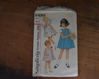 Vintage Sewing Pattern - Simplicity 5430 Children's Dress/Jumper Pattern - Children's Sewing Pattern