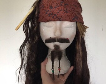 Jack sparrow goatee mustache beads set