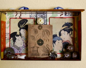 Asian Assemblage Box - Found Object Assemblage