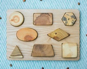 Wood Puzzle / Puzzle for Babies and Toddlers/ Montessori Toy / Educational Toy/ Toddler Development Wood Toy/ Natural Wooden Toy