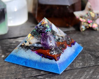 Orgonite® - Orgonite® Pyramid - Love and Protection - Handmade - Orgone Generator® - Art - Crystals - Gift - EMF Protection - HoodXHippie