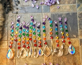 YOU PICK Chakra Rainbow Crystal Prism Charm Ornament With Vintage Antique Chandelier Suncatcher Crystals lamp auto mirror ceiling fan pull