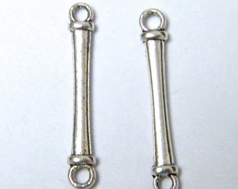 Findings, connectors, silver Tibetan, sets of 2