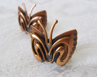 Mint Renoir Copper Butterfly Earrings Vintage Copper Jewelry from the 1950s and 1960s