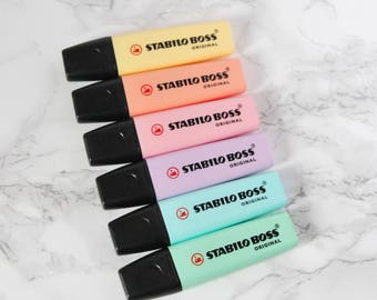Pastel Felt Highlighters - Stabilo Boss Felt Highlighters - Stabilo Boss Highlighting Pens - Pastel Pens - Stabilo pens
