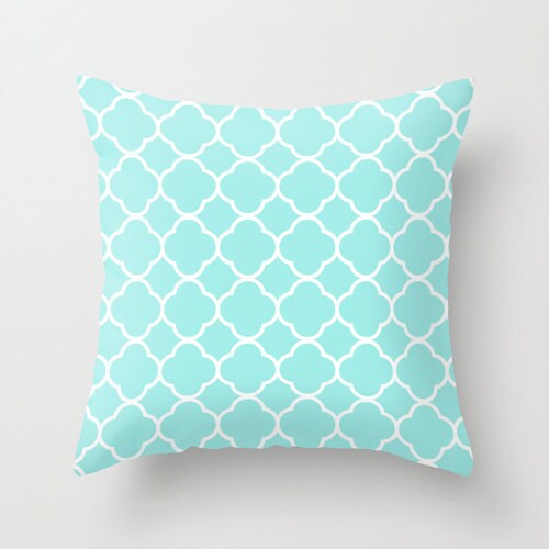 aqua throw pillows