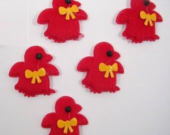 Menge 5 Applikation Stoff: 35 mm rot polar Pinguin