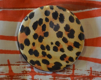 Cheetah Print Compact Mirror