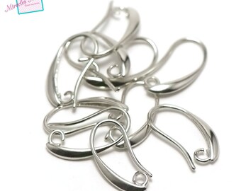 10 "curved", Silver Earring hooks