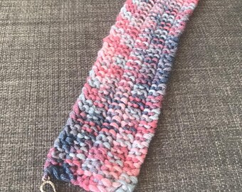 Pink Sunset Knitted Bookmark