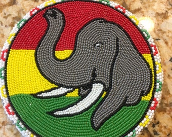 Native American Beaded Medallion Elephant