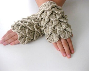 Fingerless Gloves , Champaigner, Taupe, Trendy, Grily, Teenie, Women, Flower, Artichoke