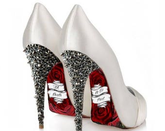 Custom hand painted Until Death Do Us Part heels