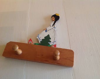 Kids Wardrobe with 2 Hooks Snow White and dwarves 1960s