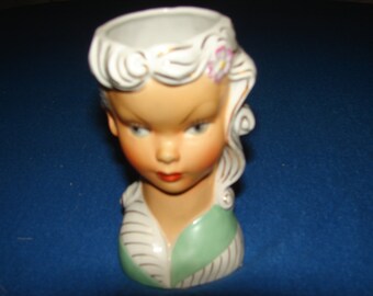 Beautiful young Girl Head Vase by Leftrini Exclusives