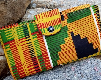 African Checkbook Cover, Fabric Coupon Wallet, Checkbook case, Aztec Checkbook