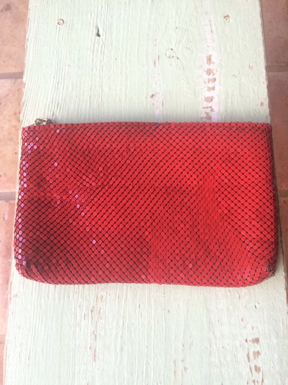 Vintage Whiting and Davis Red Mesh Purse Red Mesh Clutch